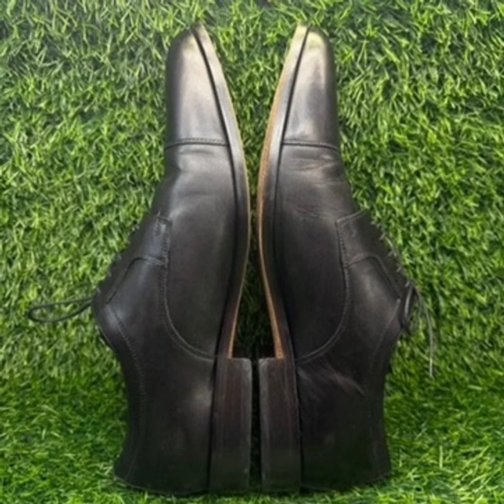 Johnston & Murphy Mens‎ 14M Cap Toe Oxford Dress Shoes Black Leather Classic